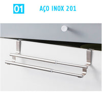 Porta Toalhas para Banheiro e Cozinha! Inox 2 toalhas com regulagem