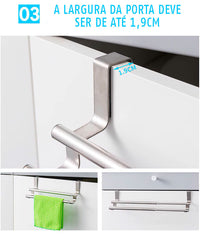 Porta Toalhas para Banheiro e Cozinha! Inox 2 toalhas com regulagem