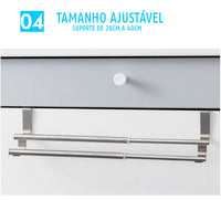 Porta Toalhas para Banheiro e Cozinha! Inox 2 toalhas com regulagem