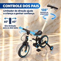 Bicicleta Infantil Evolutiva 6 em 1 — Dobrável, com Empurrador e Rodinhas