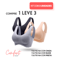 Sutiã Top Confort Up 5D - 3 Unidades