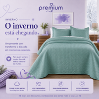 Kit Colcha de Cama Verde Carpentino