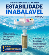 Guarda-Sol Flutuante para Piscina 2,13m com Porta-Copos + Bolsa de Transporte