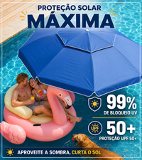 Guarda-Sol Flutuante para Piscina 2,13m com Porta-Copos + Bolsa de Transporte