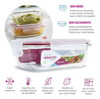 KIT 10 POTES HERMÉTICOS DE VIDRO MULTIFUNCIONAL-BRINDE + FRETE GRÁTIS
