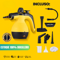 SteamJet™ - Limpador a Vapor Elétrico Portátil | Limpeza Profunda! (5 PANOS DE MICRO FIBRA DE BRINDE)