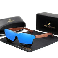 KINGSEVEN® - Óculos de Sol com Lente Polarizada e Hastes em Acetato Madeira - LANÇAMENTO - TENDÊNCIA