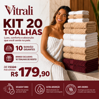 CloudSoft™ – Toalha Premium Algodão Turco | Kit 10 Banhão + 10 Rosto (BRINDE)