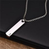 Colar Masculino Barra com Inicial Personalizada
