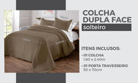 Kit Colcha de Cama Caqui Carpentino